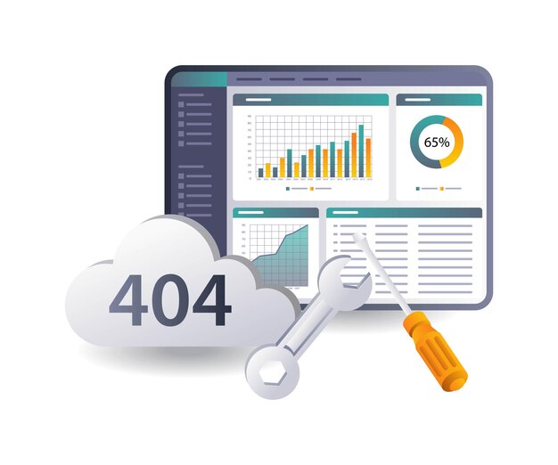 evaluation of the warning error code 404 in the cloud server data system