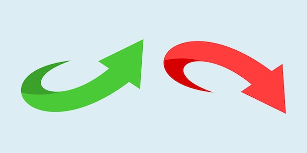 financial arrows up and down green and red arrow increase and decrease