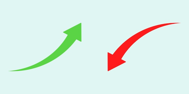 financial arrows up and down green and red arrow increase and decrease