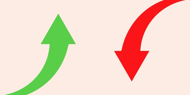 financial arrows up and down green and red arrow increase and decrease