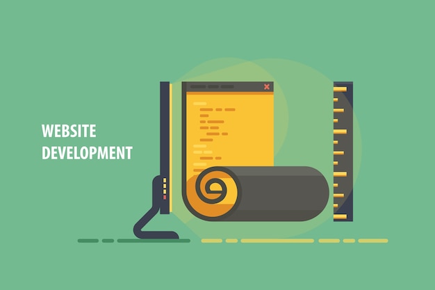 flat application software coding development, code programming process 