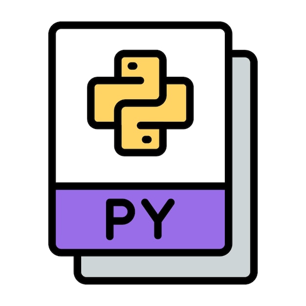 a flat design icon of python programming