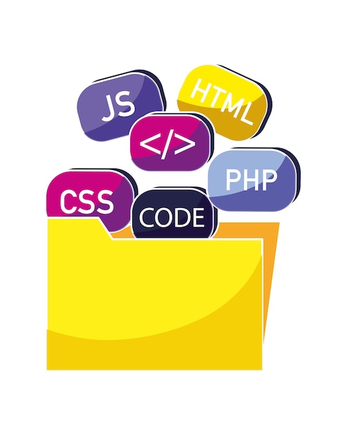 folder file with programming code technology
