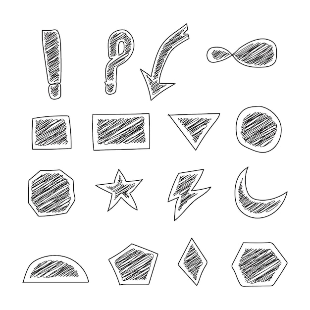 free scribble basic shape design elements