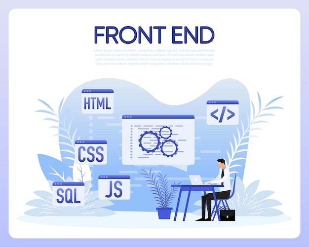 front end software development programming code vector illustration