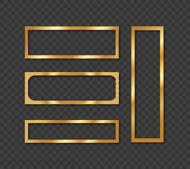 gold rectangular frames set