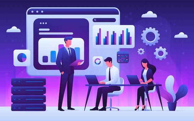 gradient analyst data composition background