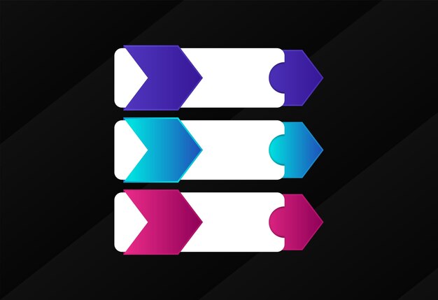 gradient arrow process elements set