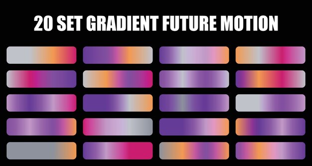 gradient future motion rectangular bars set