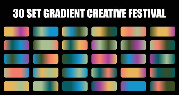 gradient rectangle elements set