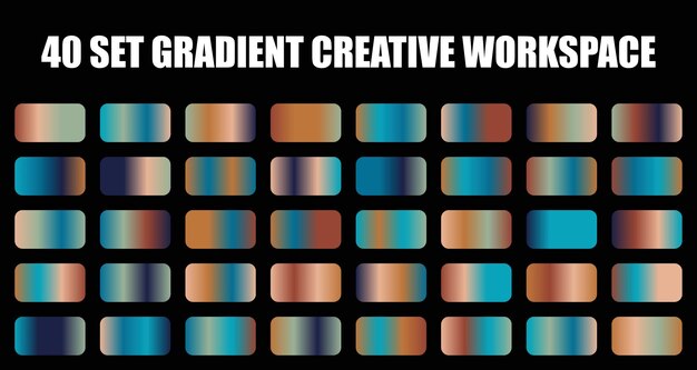 gradient rectangle elements set