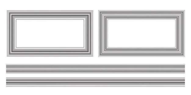 gradient rectangular frames and borders elements set