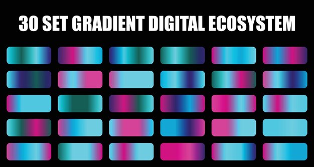 gradient rectangular shapes elements set