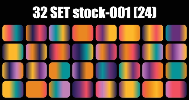 gradient rounded rectangle elements set