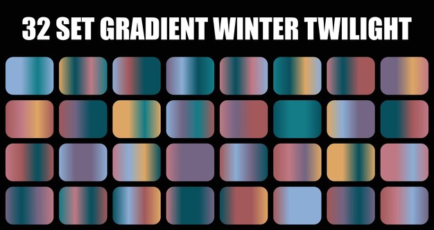gradient rounded rectangles elements set