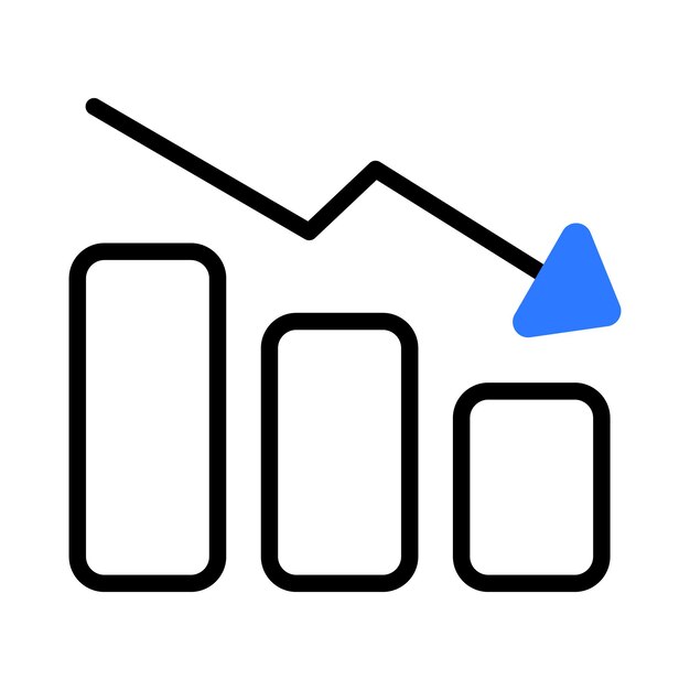 graph showing a decrease in market performance