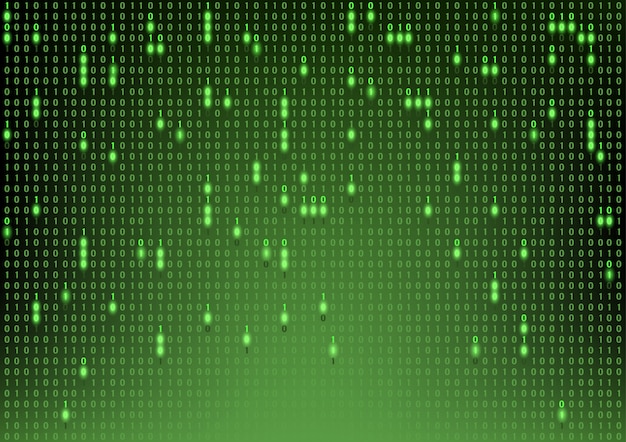 green binary code background