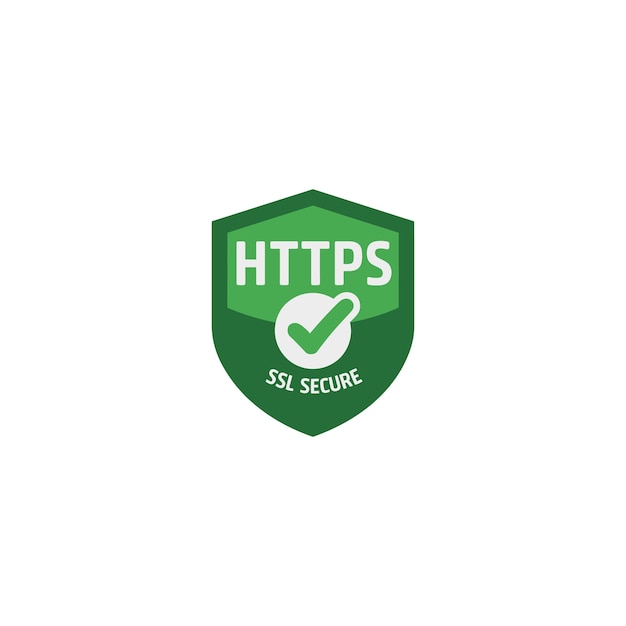 Зеленый защитный щит HTTPS SSL на изолированном фоне