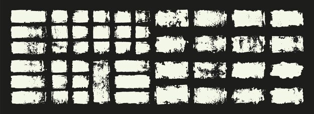 grunge rectangular frames elements set