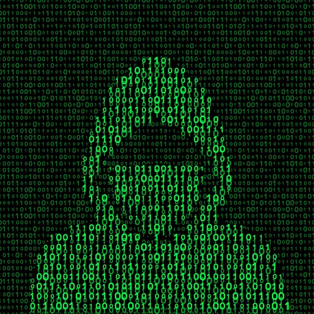 hacker on binary code background