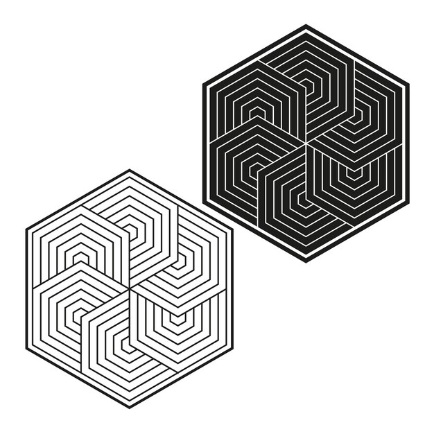hexagonal geometric interlocking pattern vector
