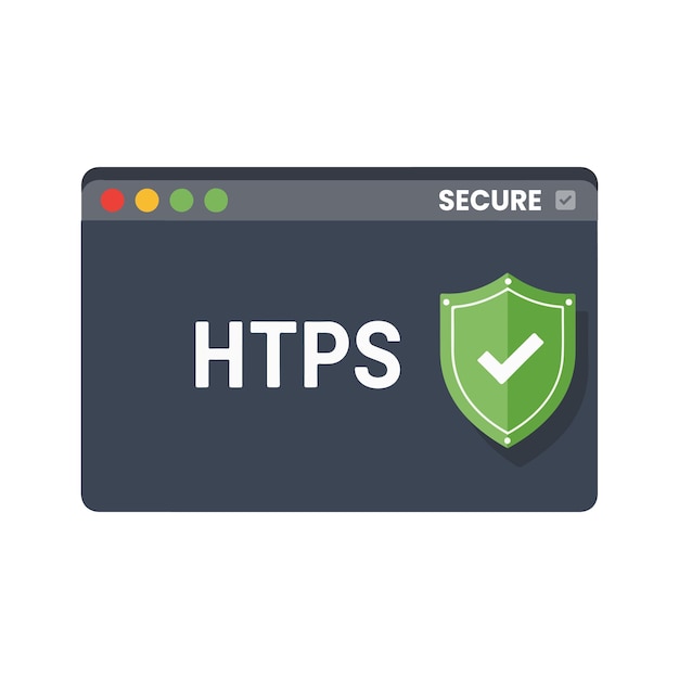 HTTPS Secure Connection Shield Checkmark Browser Window Privacy