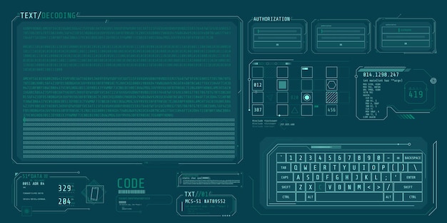 hud interface elements for decoding data screen