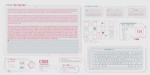 hud interface elements for decoding data screen