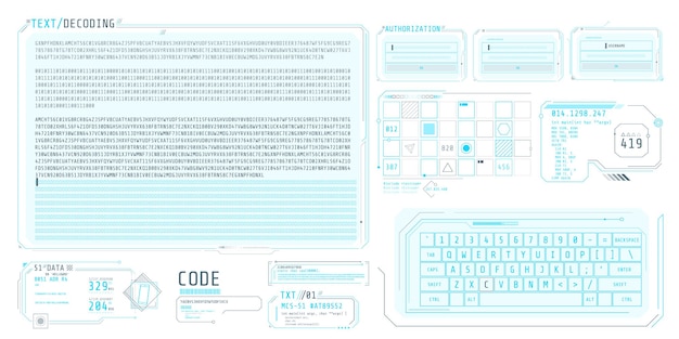 hud interface elements for decoding data screen