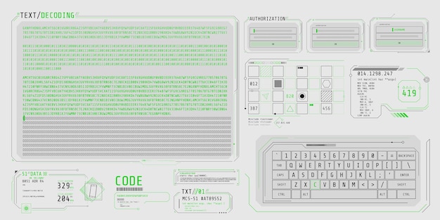 hud interface elements for decoding data screen