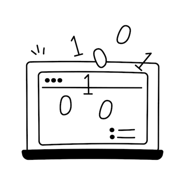 illustration of binary code for programming and digital processes