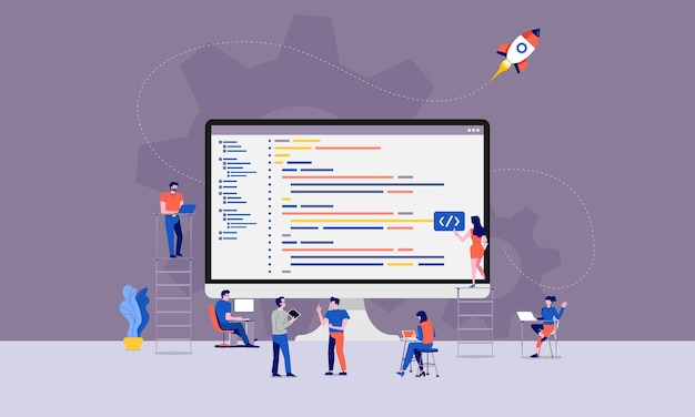 illustrations design developer or programmer development code and website