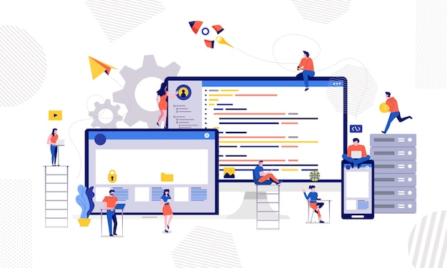 illustrations design developer or programmer development code and website