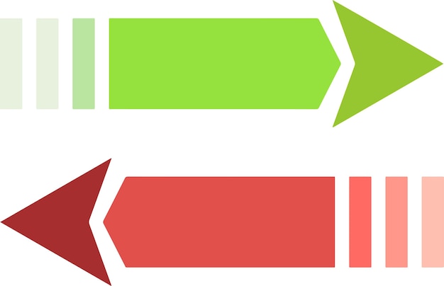 increase and decrease arrow gradient color element