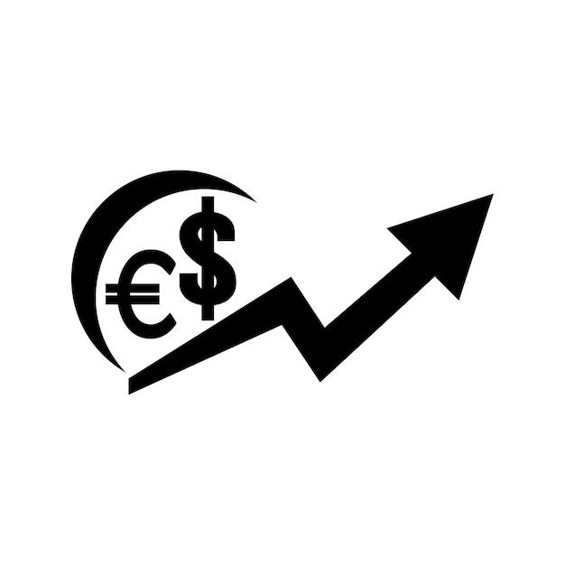 increase or decrease in dollar or euro currencyicon vector illustration design