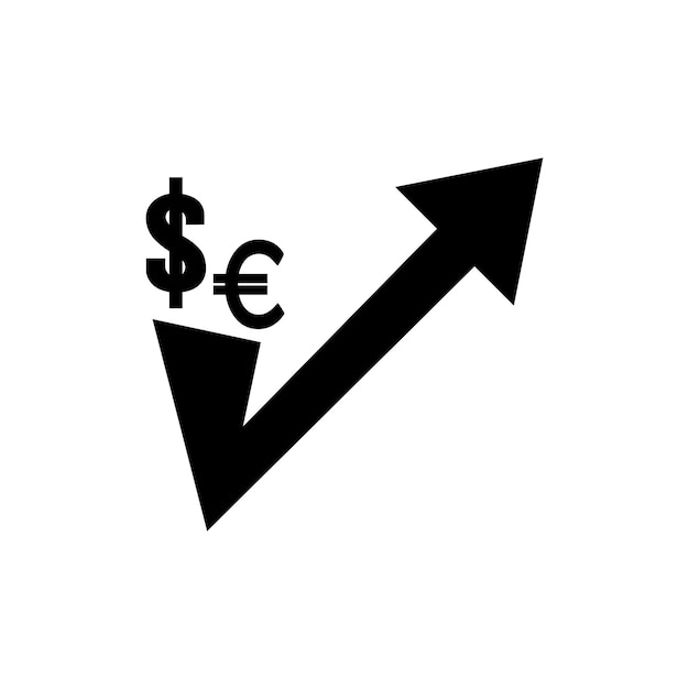 increase or decrease in dollar or euro currencyicon vector illustration design
