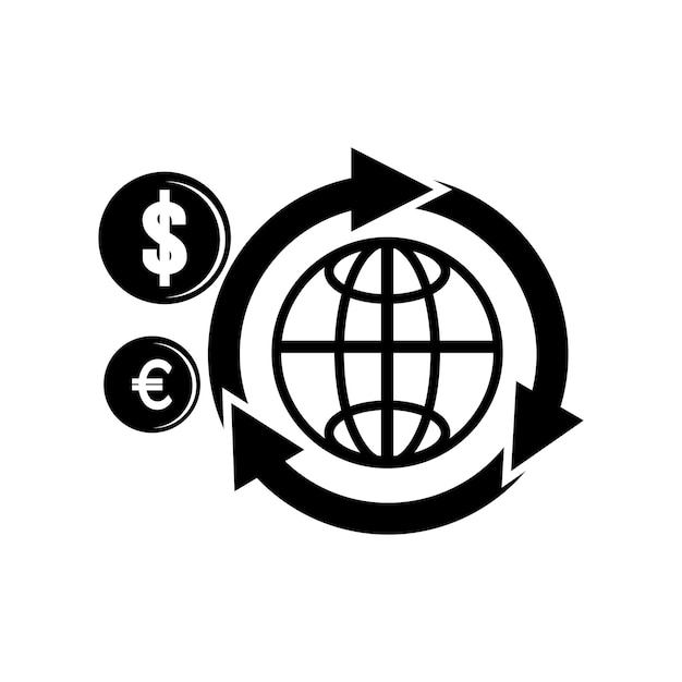 increase or decrease in dollar or euro currencyicon vector illustration design
