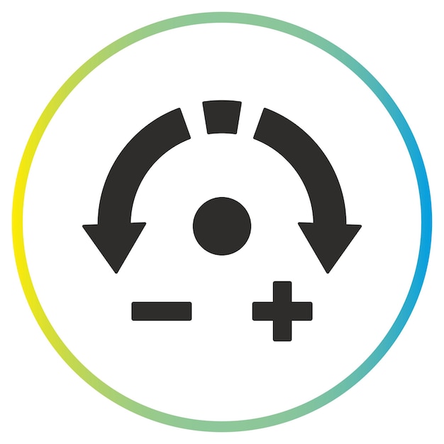 increase or decrease icon adjust more less rotate left right plus or minus rotation flat