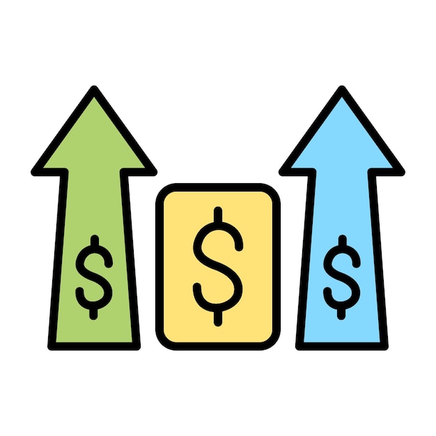 increase and decrease in rate flat illustration