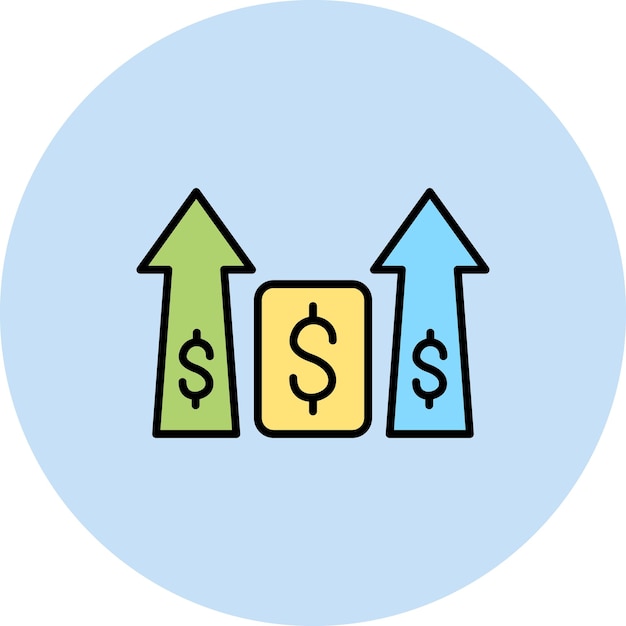 increase and decrease in rate flat illustration