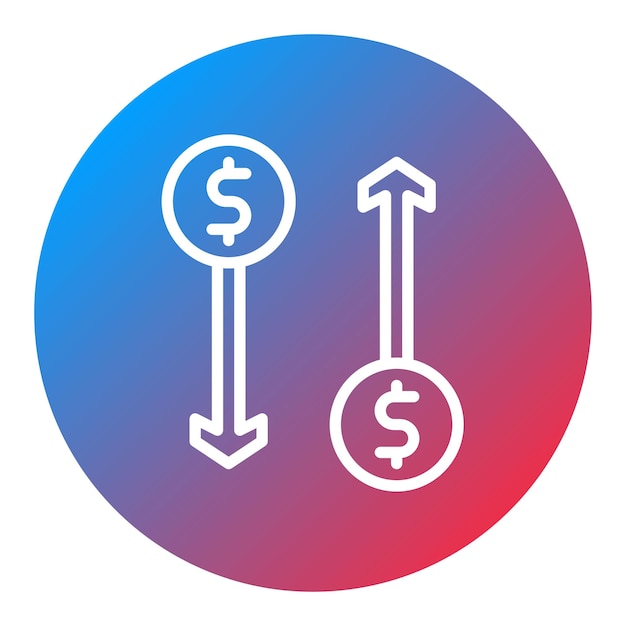 increase and decrease in rate icon vector image can be used for trading