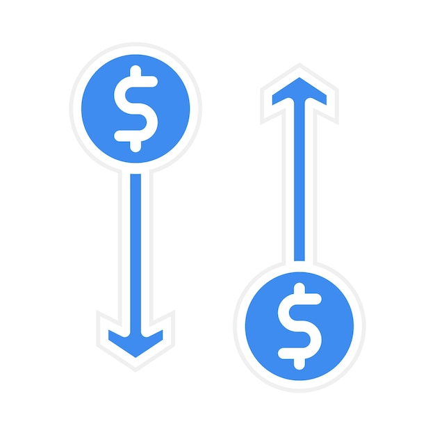 increase and decrease in rate icon vector image can be used for trading