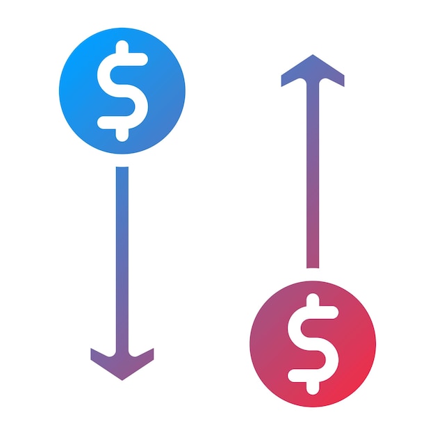 increase and decrease in rate icon vector image can be used for trading