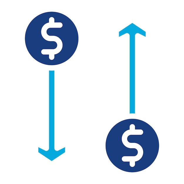 increase and decrease in rate icon vector image can be used for trading