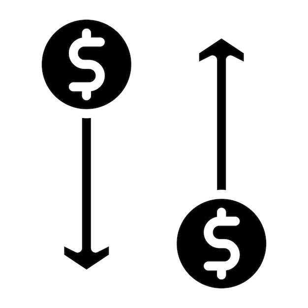 increase and decrease in rate icon vector image can be used for trading