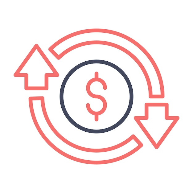 increase and decrease in rate vector illustration style