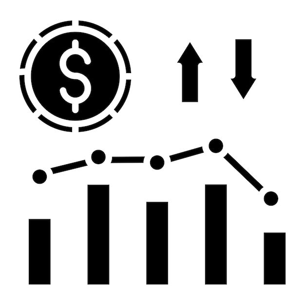 increase and decrease in rate vector illustration
