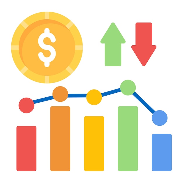 increase and decrease in rate vector illustration