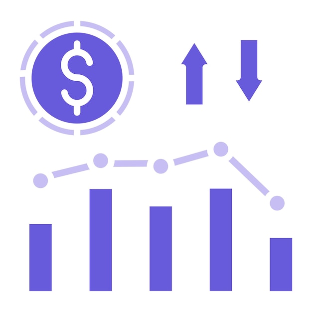 increase and decrease in rate vector illustration