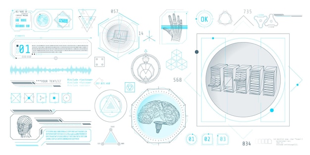 interface of the program for processing and decoding big data vector illustration